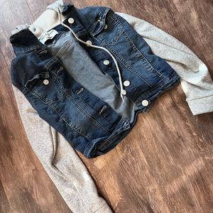 Wallflower denim jacket with sweatshirt hoodie
